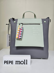 PEPE Moll Ladies Handbag - Rucksack / Crossbody - Grey Mint = 251102