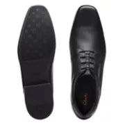 Clarks Mens Sidton Lace Black Leather Shoe