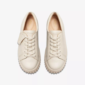 Clarks Ladies Cream Leather Laced Casual Shoe - Mayhill Walk