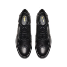 Load image into Gallery viewer, Clarks Ladies Havisham Oak Black Leather Laced Back to College Shoe
