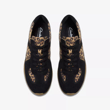 Load image into Gallery viewer, Clarks Ladies Smart Laced Trainer Style - Black and Leopard - Meridor Lo
