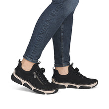 Load image into Gallery viewer, Rieker Ladies Black Comfort Slip on Shoe - 45973 00
