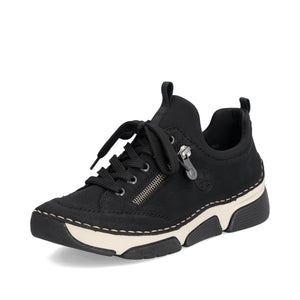 Rieker Ladies Black Comfort Slip on Shoe - 45973 00