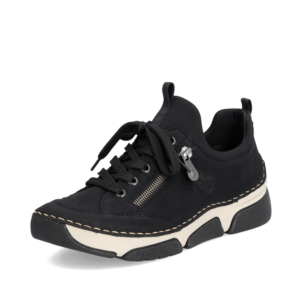 Rieker Ladies Black Comfort Slip on Shoe - 45973 00