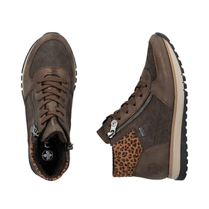 Rieker Ladies Casual Brown Ankle Boot - Lace and Zip - 49040 24