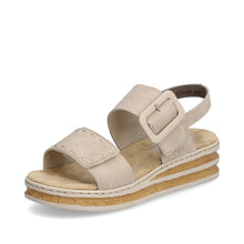 Load image into Gallery viewer, Rieker Ladies Beige Natural Sandal  - 2 Velcro Strap - 62950
