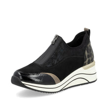 Load image into Gallery viewer, Remonte Ladies Front Zip Black Shoe - D0T08 02
