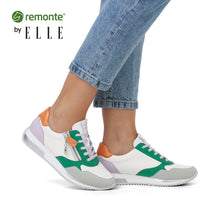 Load image into Gallery viewer, Remonte Ladies White Multi Colour Trainer - Lace and Zip Fastening - D0H01
