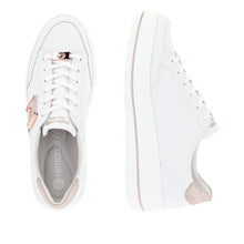 Load image into Gallery viewer, Remonte Ladies White Smart Trainer - Rose Gold Details - D1C02
