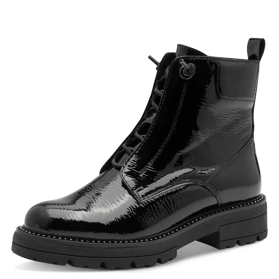 Marco Tozzi Ladies Black Patent Ankle Boot - 25236 018