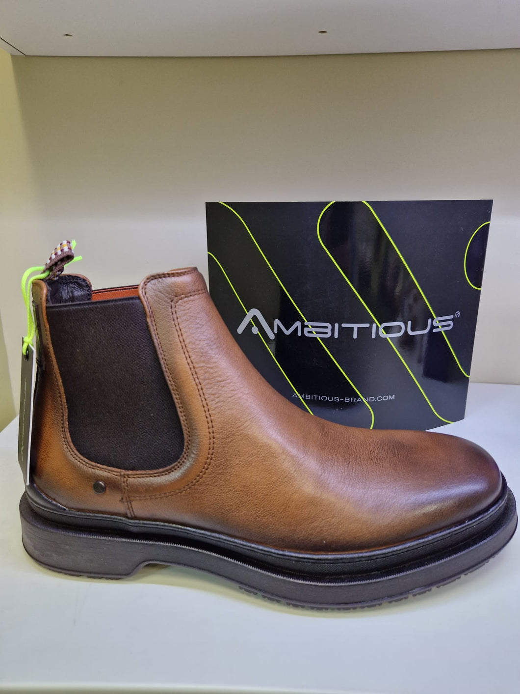 Ambitious Mens Tan Ankle Boot - Slip On