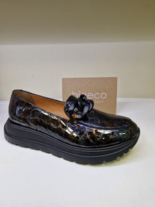 Bioeco Ladies Casual Loafer - Bronze Blue Croc Patent - 6350