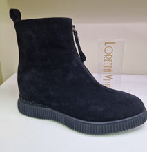 Load image into Gallery viewer, Loretta Vitale Ladies Ankle Boot - Black Suede - Hidden Wedge - 2439139
