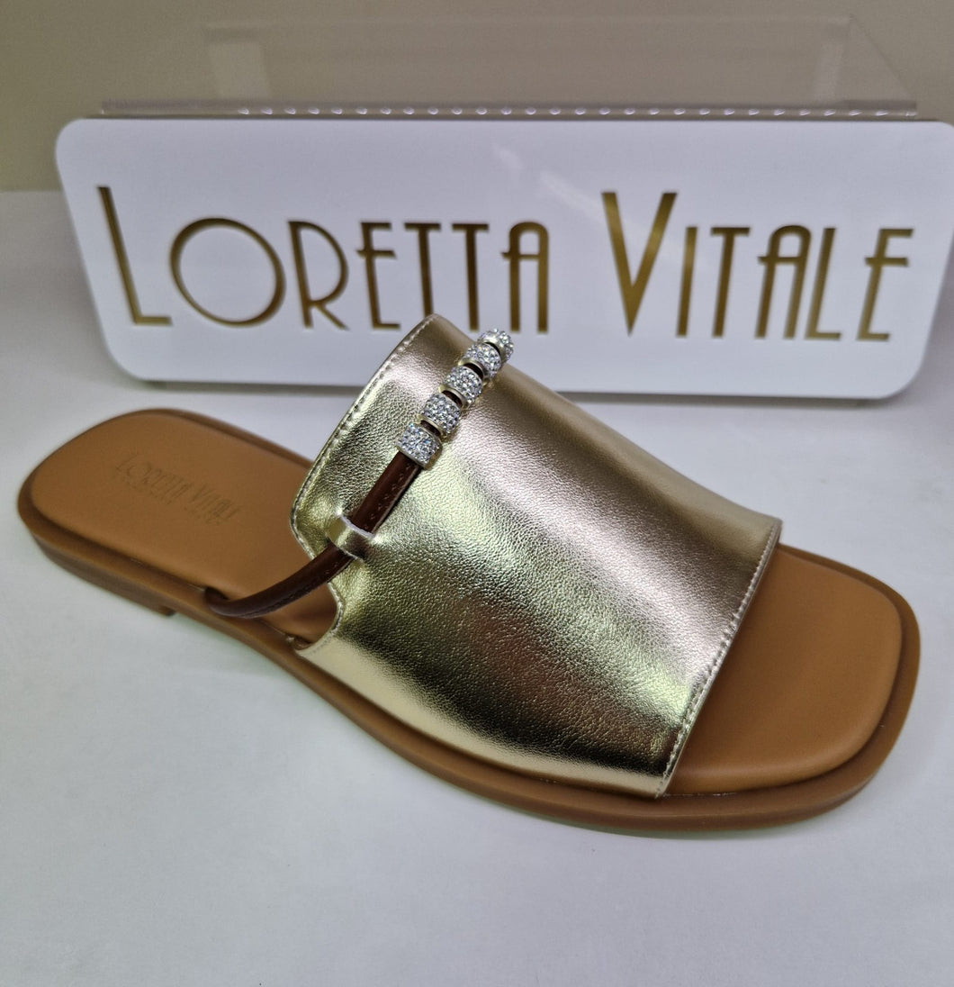 Loretta Vitale Ladies Gold Mule - W9912