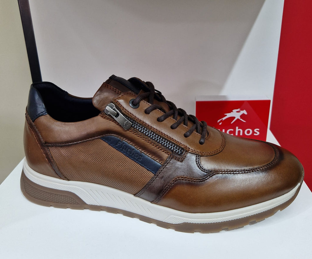 Fluchos Mens Tan Shoe with Lace and Zip - Louis 501451 F1600