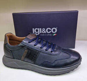 Igi & Co Mens Laced Navy Leather Casual Shoe - 8639100
