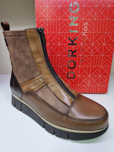 Fluchos Ladies Tan Boot - Front Zip - India D9331  102452
