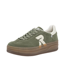 Load image into Gallery viewer, Rieker Ladies Khaki Smart Laced Trainer - Gum Sole - W3700 54
