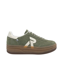 Load image into Gallery viewer, Rieker Ladies Khaki Smart Laced Trainer - Gum Sole - W3700 54
