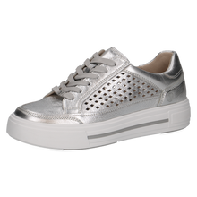 Load image into Gallery viewer, Caprice Ladies Silver Leather Laced Casual Shoe - 23719
