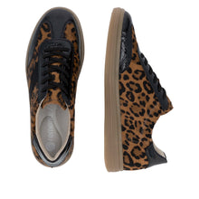 Load image into Gallery viewer, Remonte Ladies Smart Trainer - Black Patent and Tan Leopard Print - D2C01 91
