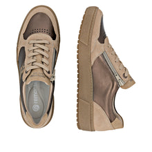 Load image into Gallery viewer, Remonte Ladies Sand Soft Metallic Smart Laced Trainer - D2T01 61
