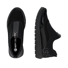Load image into Gallery viewer, Remonte Ladies Black Soft Front Zip Casual Shoe - D2V01 04
