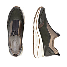 Load image into Gallery viewer, Remonte Ladies Front Zip Shoe - Khaki - D0T08 54
