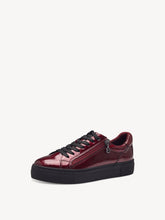 Load image into Gallery viewer, Tamaris Ladies Bordeaux Patent Laced and Zip Fastening Smart Trainer - 23313
