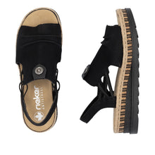 Load image into Gallery viewer, Rieker Ladies Black Sandal - V7972
