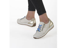 Load image into Gallery viewer, Ara Ladies Laced Cream Leather Casual Shoe - Blue Ribbon - 44587
