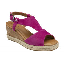 Load image into Gallery viewer, Lotus Ladies Wedge Pink Suede Sandal - Madalene

