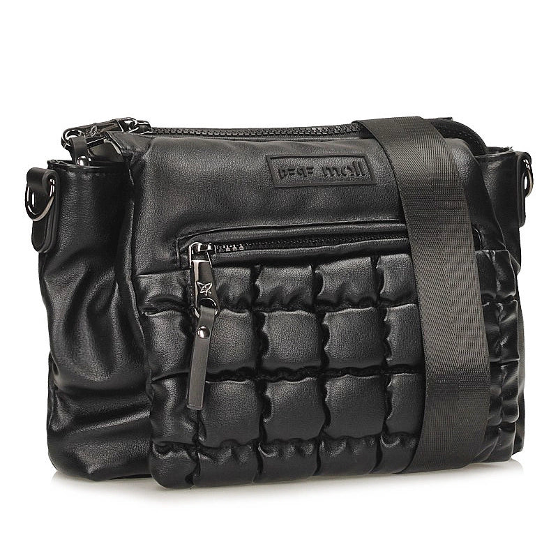 Pepe MOLL Black Quilted Crossbody Bag - Zip Fastening - 252122