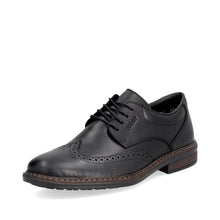 Load image into Gallery viewer, Rieker Mens Black Laced Brogue Shoe - 17620
