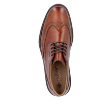 Load image into Gallery viewer, Rieker Mens Tan Laced Brogue Shoe - 17620
