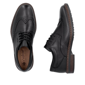 Rieker Mens Black Laced Brogue Shoe - 17620