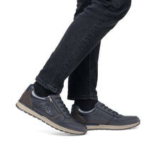 Load image into Gallery viewer, Rieker Mens Navy Smart Trainer - Lace and Zip Fastening - B2112
