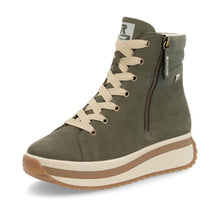 Load image into Gallery viewer, Rieker Ladies Khaki Ankle Boot - Lace and Zip Fastening - W0962
