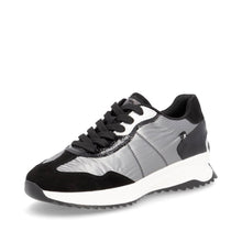 Load image into Gallery viewer, Rieker Ladies Smart Trainer - Silver and Black - W1306
