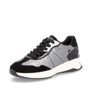 Rieker Ladies Smart Trainer - Silver and Black - W1306