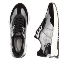 Load image into Gallery viewer, Rieker Ladies Smart Trainer - Silver and Black - W1306
