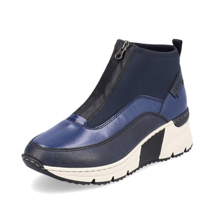 RIeker Ladies Navy Front Zip Boot - N6352