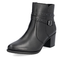 Load image into Gallery viewer, Rieker Ladies Black Ankle Boot - Heel - Zip Fastening - Y2059
