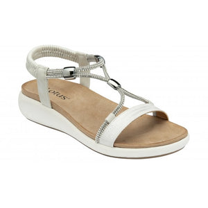 Lotus Ladies Casual Sandal - White Silver - Bruna