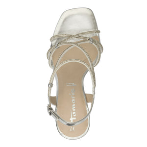 Tamaris Ladies Silver Sparkle Strappy Sandal - High Heel
