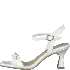 Marco Tozzi Ladies Ivory and Pearl Sandal - Buckle Fastening