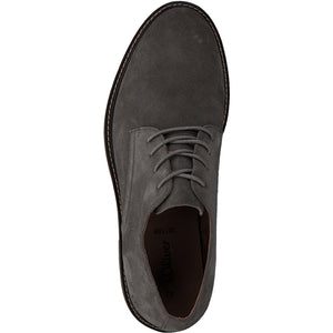S Oliver Men's Laced Smart Casual Shoe - Stone Suede Leather