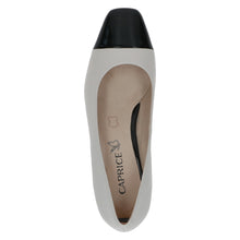 Load image into Gallery viewer, Caprice Ladies Smart Court Shoe Off White and Black Accent Toe
