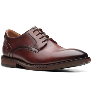 Clarks Men's Un Hugh Brown Leather Formal Comfort Shoe - Laced