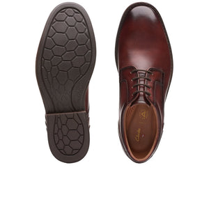 Clarks Men's Un Hugh Brown Leather Formal Comfort Shoe - Laced